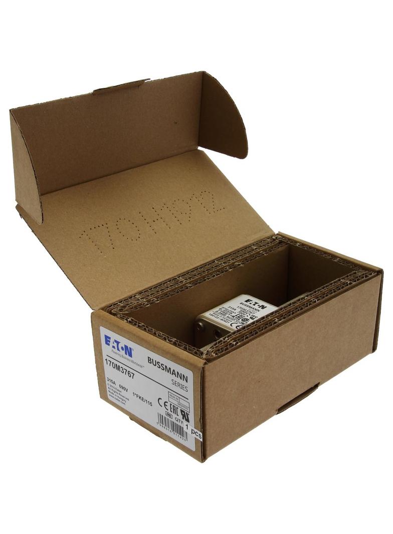 FUSE 315A 690V 1*FKE/115 AR UC Wkładka szybka 315A AC 690V rozmiar 1 45x59x148 mm aR 170M3767 EATON