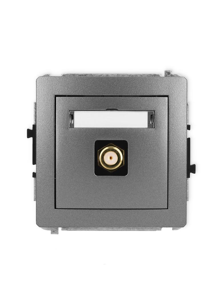 DECO Mechanizm gniazda antenowego pojedynczego typu F (SAT) pozłacany grafitowy