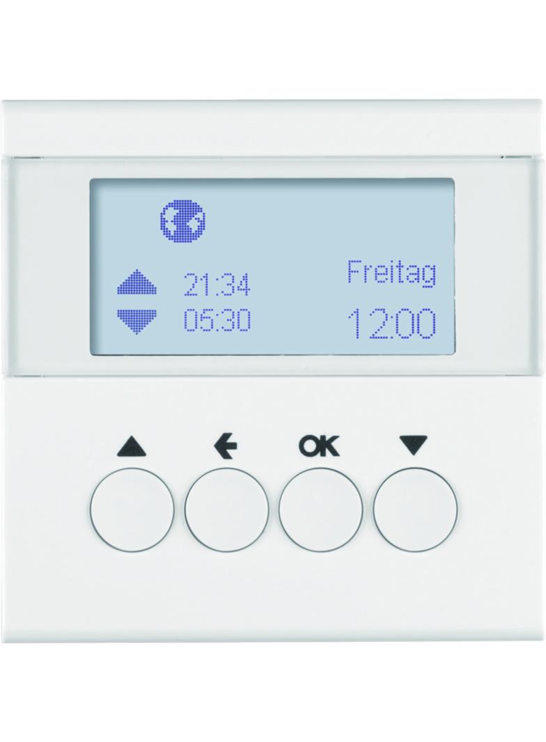 BERKER B.X/S.1 Żaluzjowy łącznik czasowy z wyświetlaczem do sterowania żaluzjami biały 85741189 HAGE