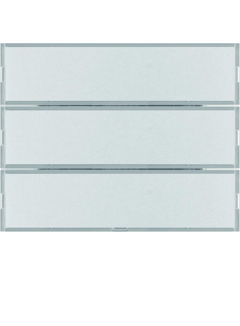 BERKER KNX e/s K.x Przycisk potrójny z polem opis. z diodami LED RGB i czujnikiem temperatury aluminium 80163774 HAGER