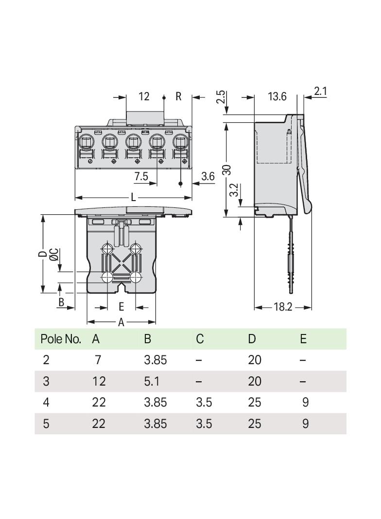 picoMAX wtyk raster 7,5mm 4-bieg. z płytką uchwytową /50szt./ WAGO