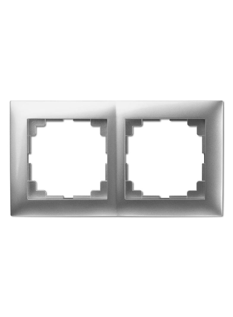 Ramka SENTIA 2x srebro połysk  IP 20