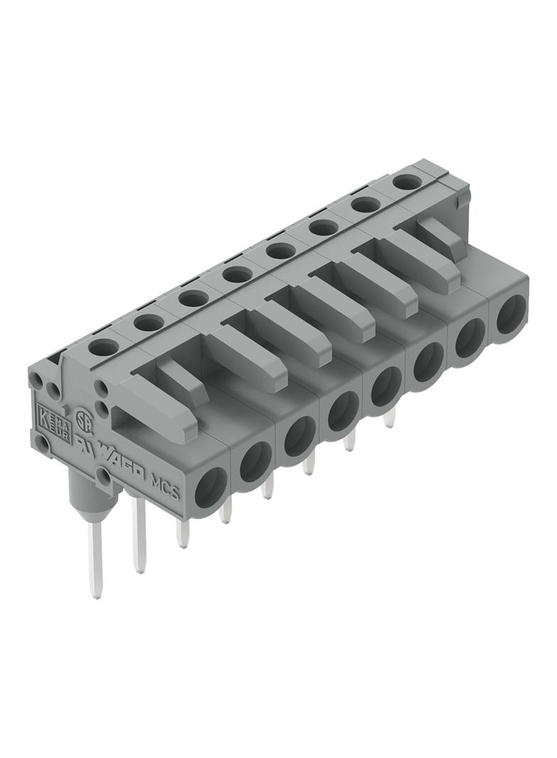 MCS-MIDI Classic gniazdo kątowe 8-bieg. szare raster 5 mm