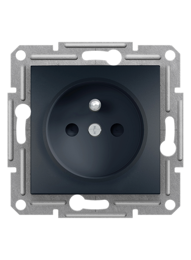 Asfora gniazdo pojedyncze z uziemieniem 2P+PE z przesłonami bez ramki antracyt EPH2800271 SCHNEIDER