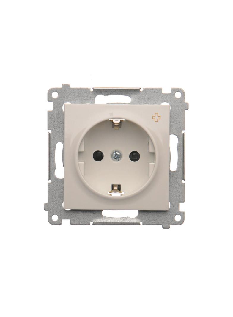 Simon 54 Gniazdo Schuko z przesłonami 16A z. śrub. antybakteryjny biały