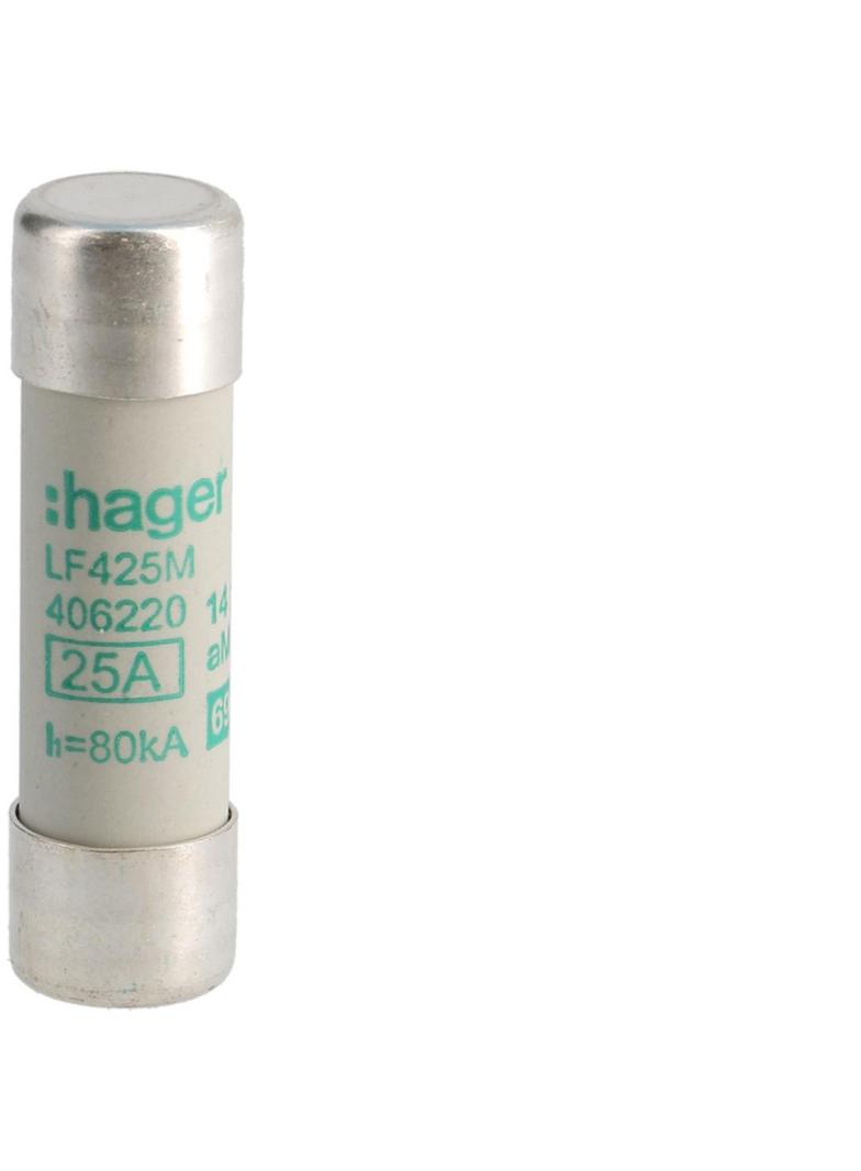 Wkładka bezpiecznikowa cylindryczna CH-14 14x51mm aM 25A. 500VAC LF425M HAGER