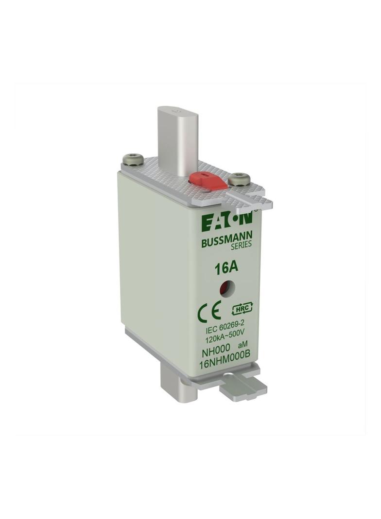 NH FUSE 16AMP 500V aM SIZE 000 Wkładka NH000 16A 500V AM podwójny wskaźnik 16NHM000B EATON