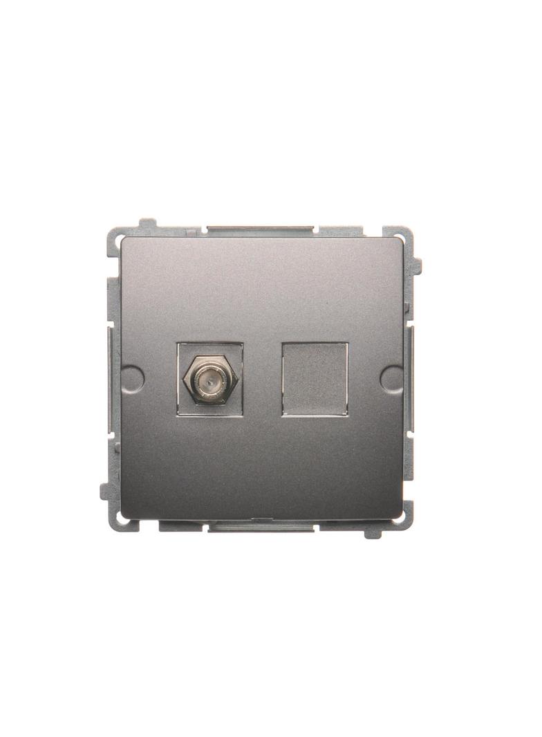 Simon Basic Gniazdo antenowe typu ''F'' pojedyncze  stal inox BMAF1.01/21 KONTAKT