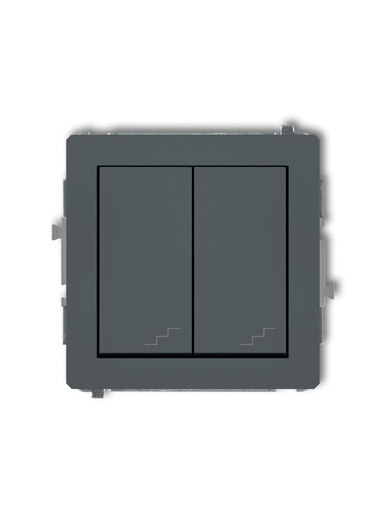 DECO Mechanizm łącznika podwójnego schodowego grafitowy mat