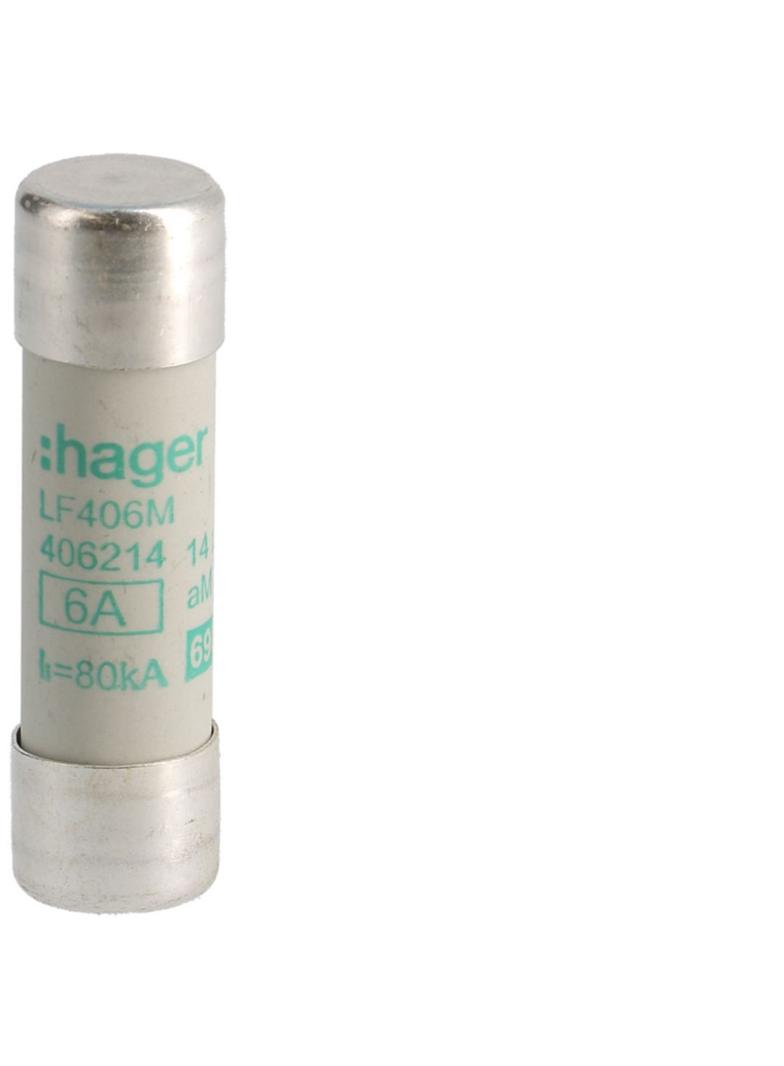 Wkładka bezpiecznikowa cylindryczna CH-14 14x51mm aM 6A 500VAC LF406M HAGER