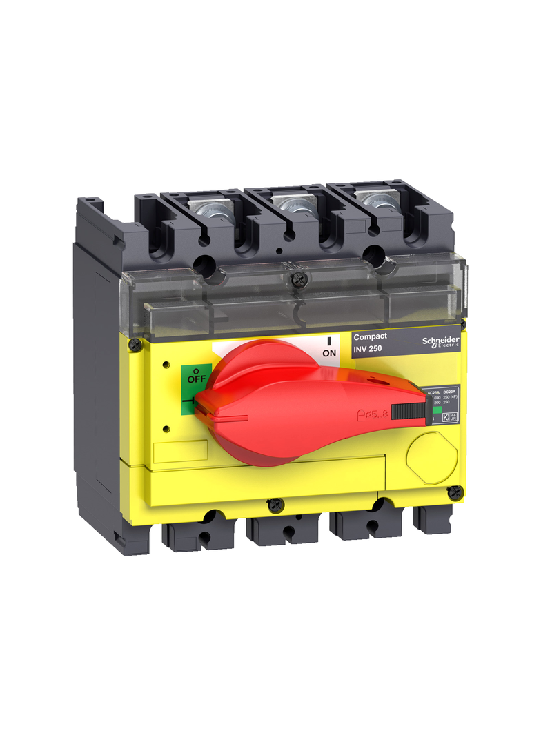Compact INS INV, rozłącznik INV250 czerwono-żółty 250A 3P