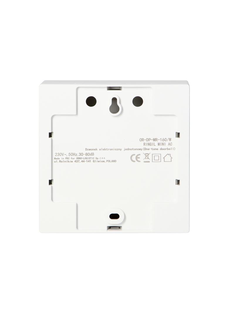 Dzwonek elektroniczny jednotonowy RINGIL MINI AC, 230V, biały OR-DP-MR-160/W ORNO