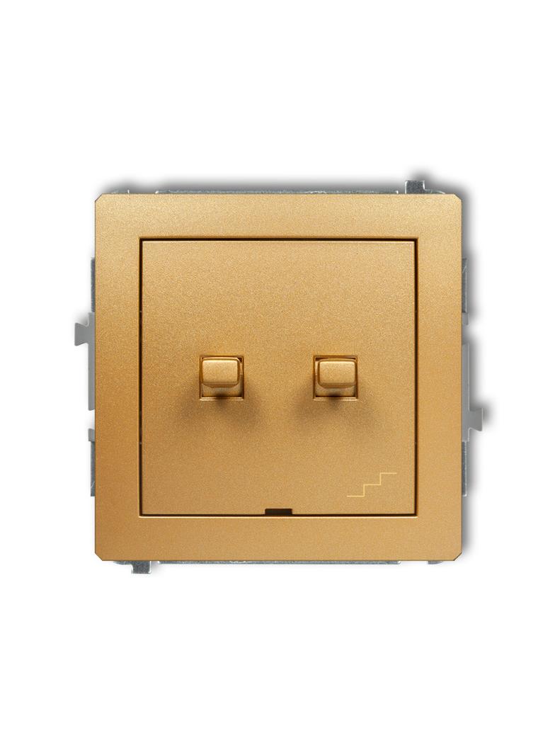 DECO Mechanizm łącznika podwójnego schodowego w stylu amerykańskim złoty