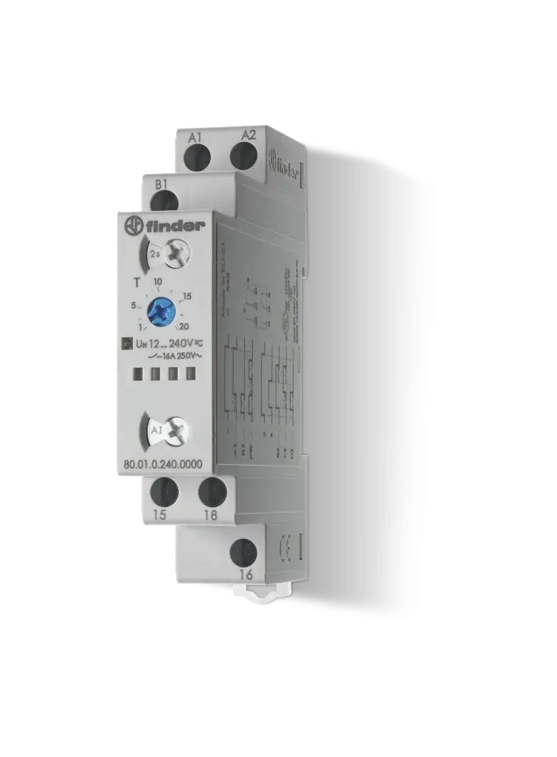 Przekaźnik czasowy wielofunkcyjny 1 P; 16A; 12…240V AC/DC; AI, DI, SW, BE, CE, DE; wykonanie trakcyj