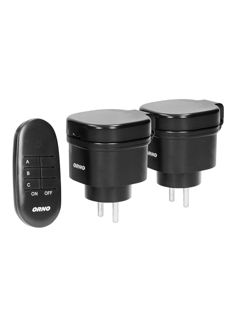 Zestaw bezprzewodowych mini gniazd sterowanych pilotem 2+1 IP44 wersja schuko OR-GB-441(GS) ORNO