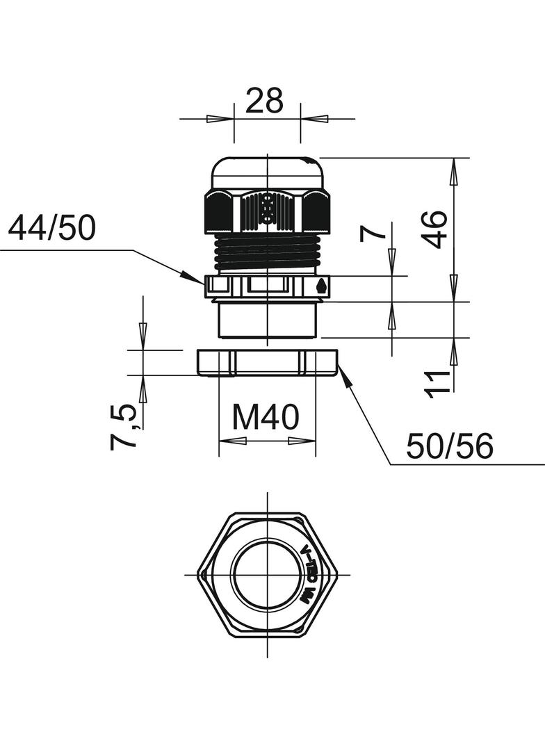 V-TEC VM40+ OR, Dławik kablowy