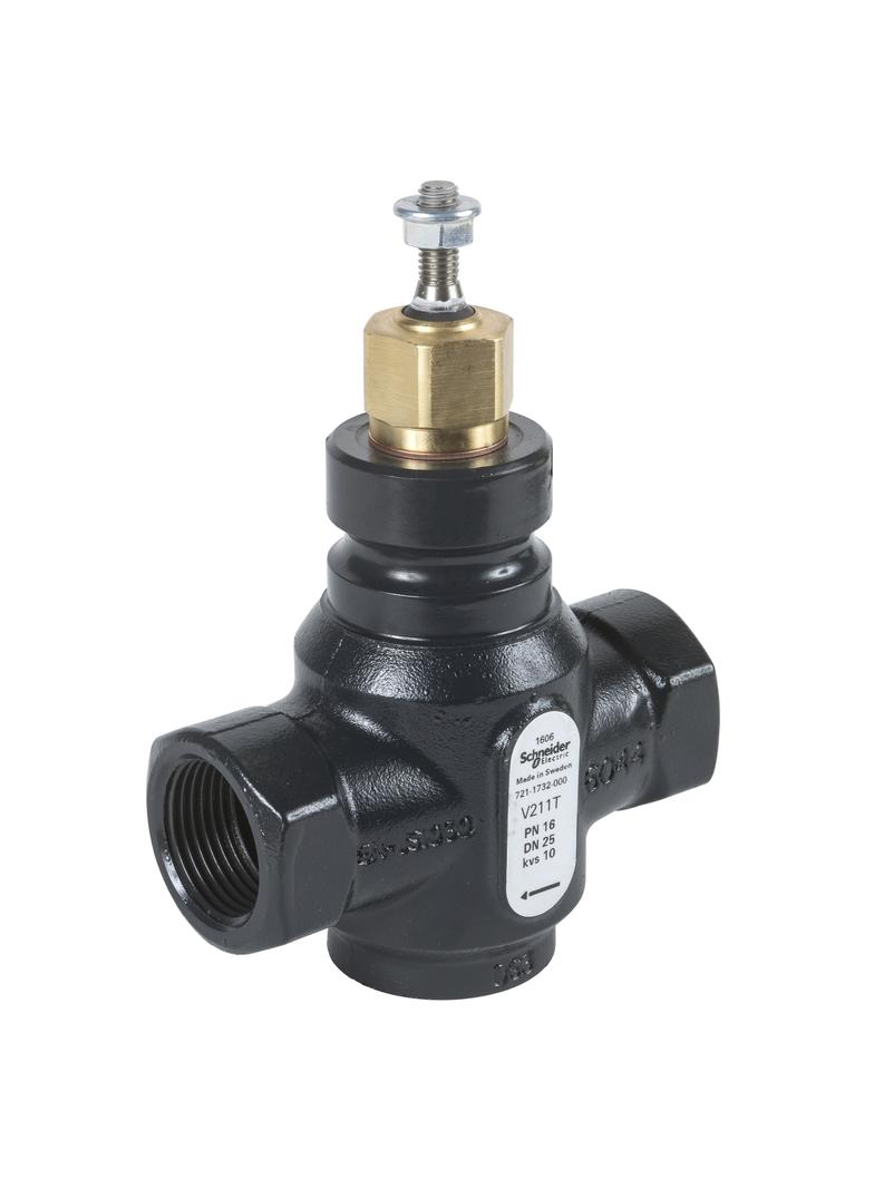 V211T, zawór regulacyjny, 2-drogowy, DN20, kvs 6,3, przyłącze 3/4, gwint wewnętrzny, medium -20…120°