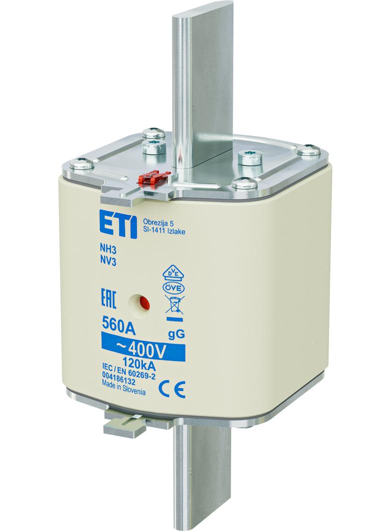 Wkładka topikowa NH zwłoczna KOMBI NH3 gG 560A 400V 004186132 ETI