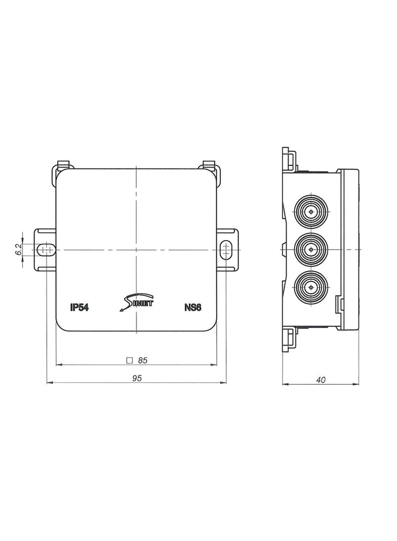 Puszka instalacyjna naścienna NS6 FASTBOX&HOOK czerwony