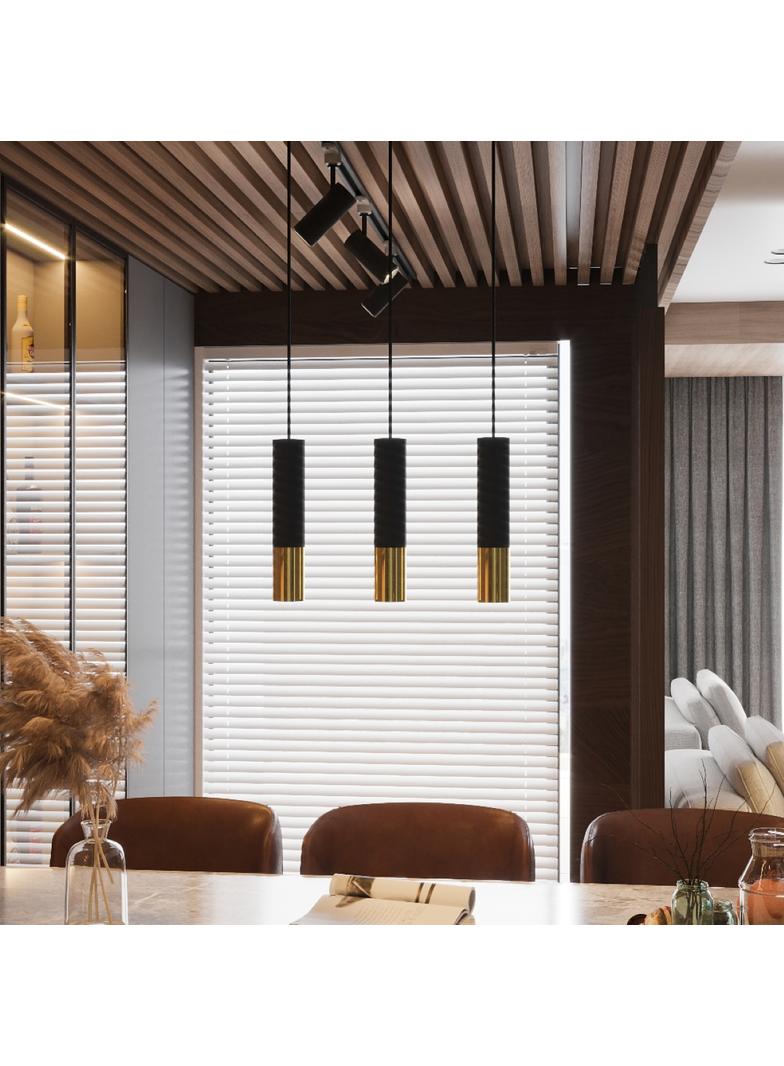 Sollux Lampa wisząca LOOPEZ 3P czarny/złoty SL.0955