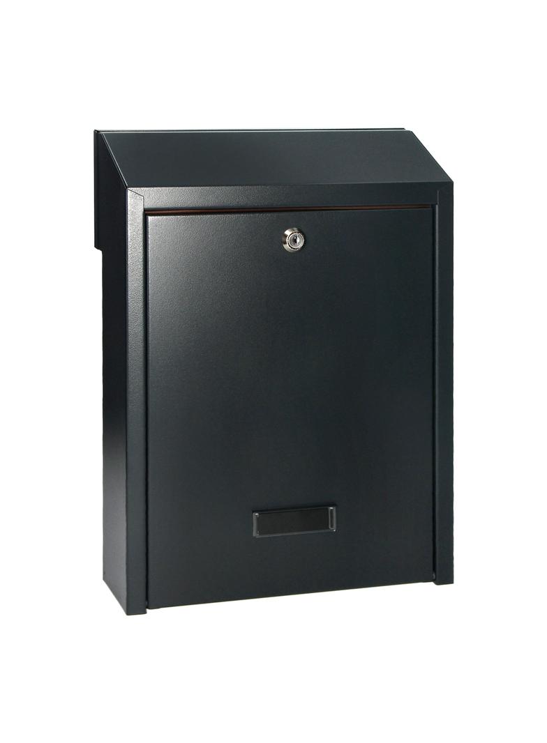 Skrzynka na listy przelotowa FIJI, z zamkiem bębenkowym, antracyt