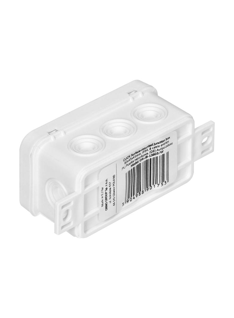 Puszka n/t CLICK IP54 8 przepustów kablowych 80x45x41mm biały OR-JB-13805/W ORNO
