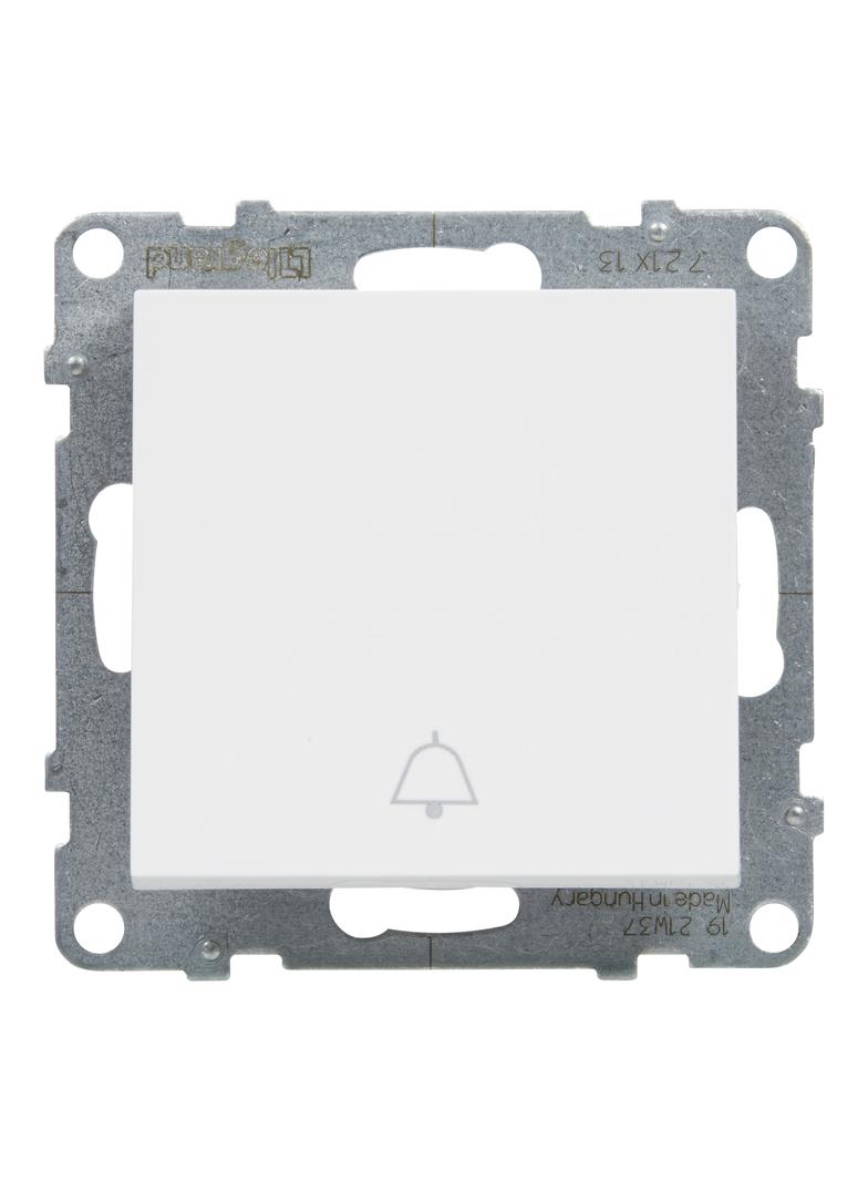 SUNO - Przycisk pojedynczy z symbolem dzwonka - 6 A - 250 V~ - zaciski automatyczne, Biały, Legrand