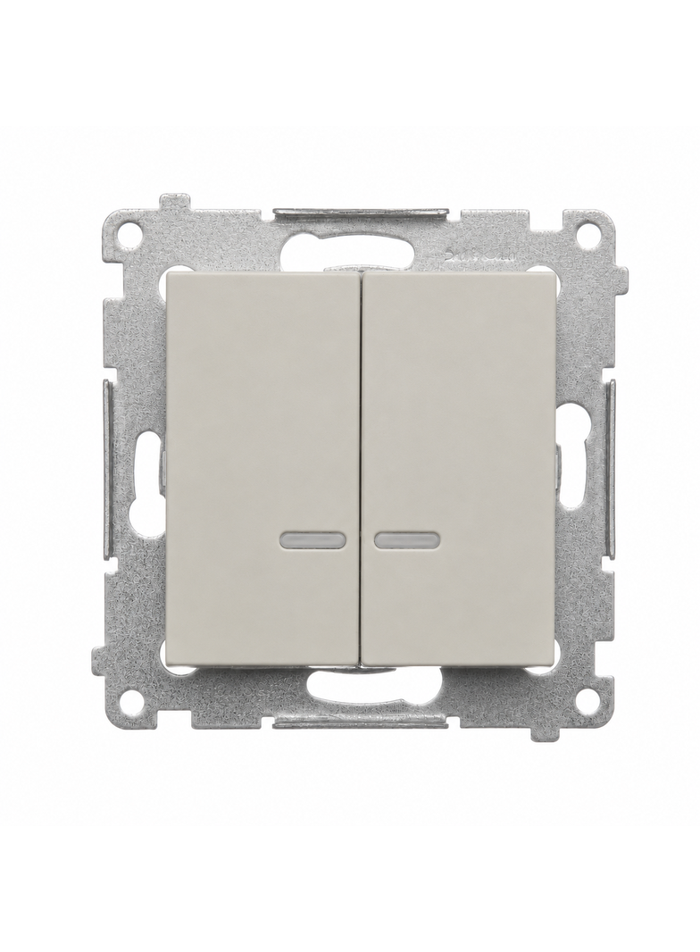 Simon 54 Łącznik podwójny świecznikowy z podświetleniem LED i do wersji IP44 kaszmir mat DW5ABL.01/42