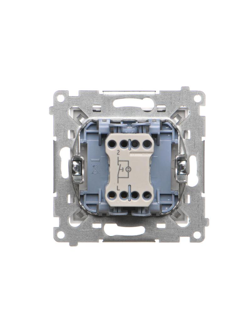 Simon 55 Przycisk zwierny pojedynczy zwierny z podświetleniem LED szybkozłączka Biały mat