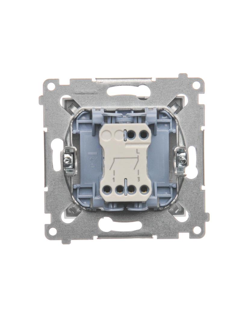 Simon 54 Łącznik świecznikowy do wersji IP44 10A 250V szybkozłączka srebrny mat *Posiada wkładkę uszczelniającą pod klawisze DU1W DW5B.01/43 KONTAKT