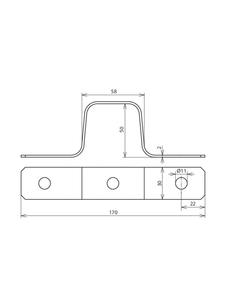 Łącznik elastyczny z płask. 30x2 mm, Alu