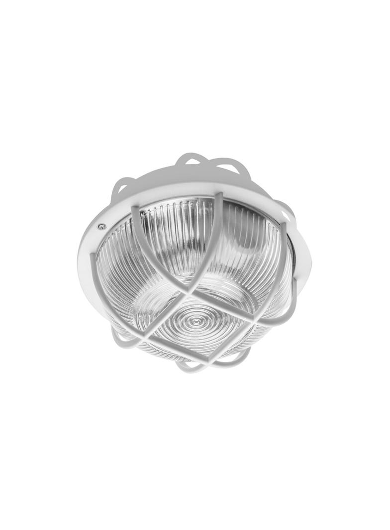 OPRAWA KANAŁOWA IBIZA, OKRĄGŁA Z KRATKĄ, MAX. 60W, E27, KORPUS BIAŁY ABS, KLOSZ SZKLANY, IP44