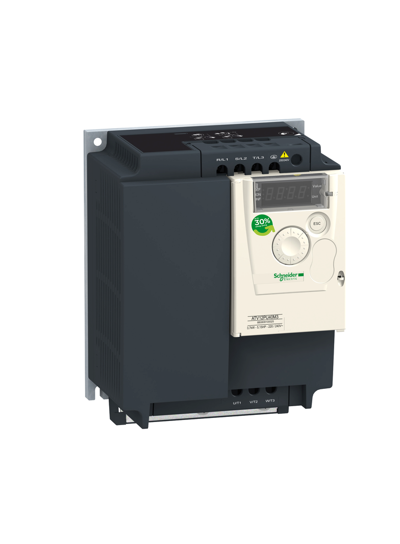Przemiennik częstotliwości ATV12 3 fazowe 200/240VAC 50/60Hz 3kW 12.2A IP20 ATV12PU30M3