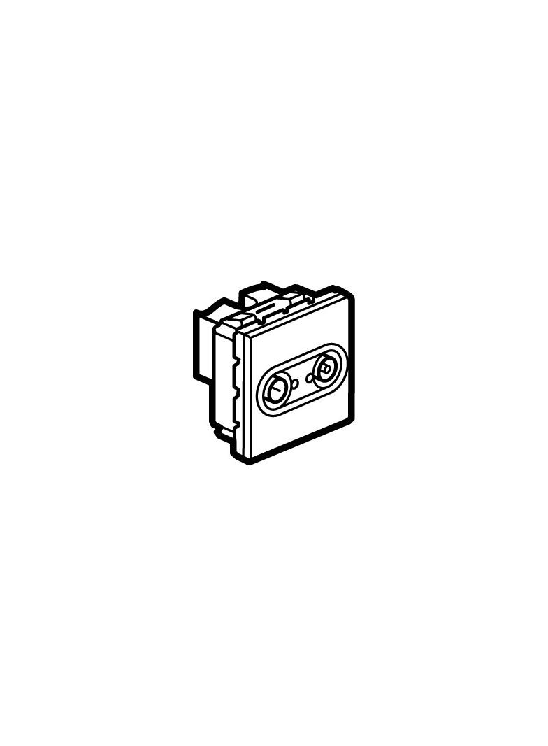 MOSAIC GNIAZDO POJEDYNCZE TV-RD PRZELOTOWE - 2 MODYŁU BIAŁE TŁUMIENIE 14 DB, Legrand