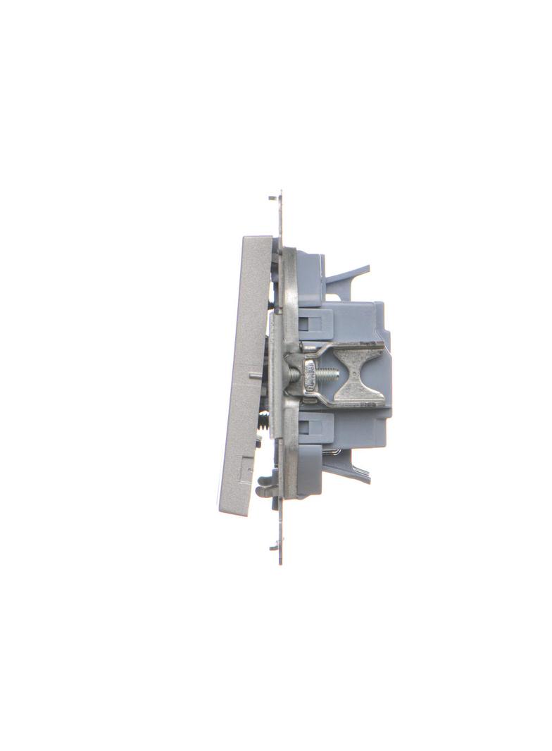 Simon 55 Przycisk zwierny potrójny szybkozłączka Aluminium mat