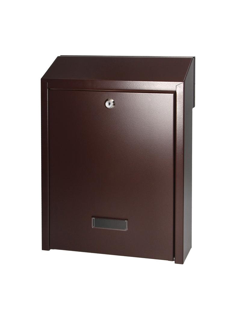 Skrzynka na listy przelotowa FIJI, z zamkiem bębenkowym, kolor brązowy