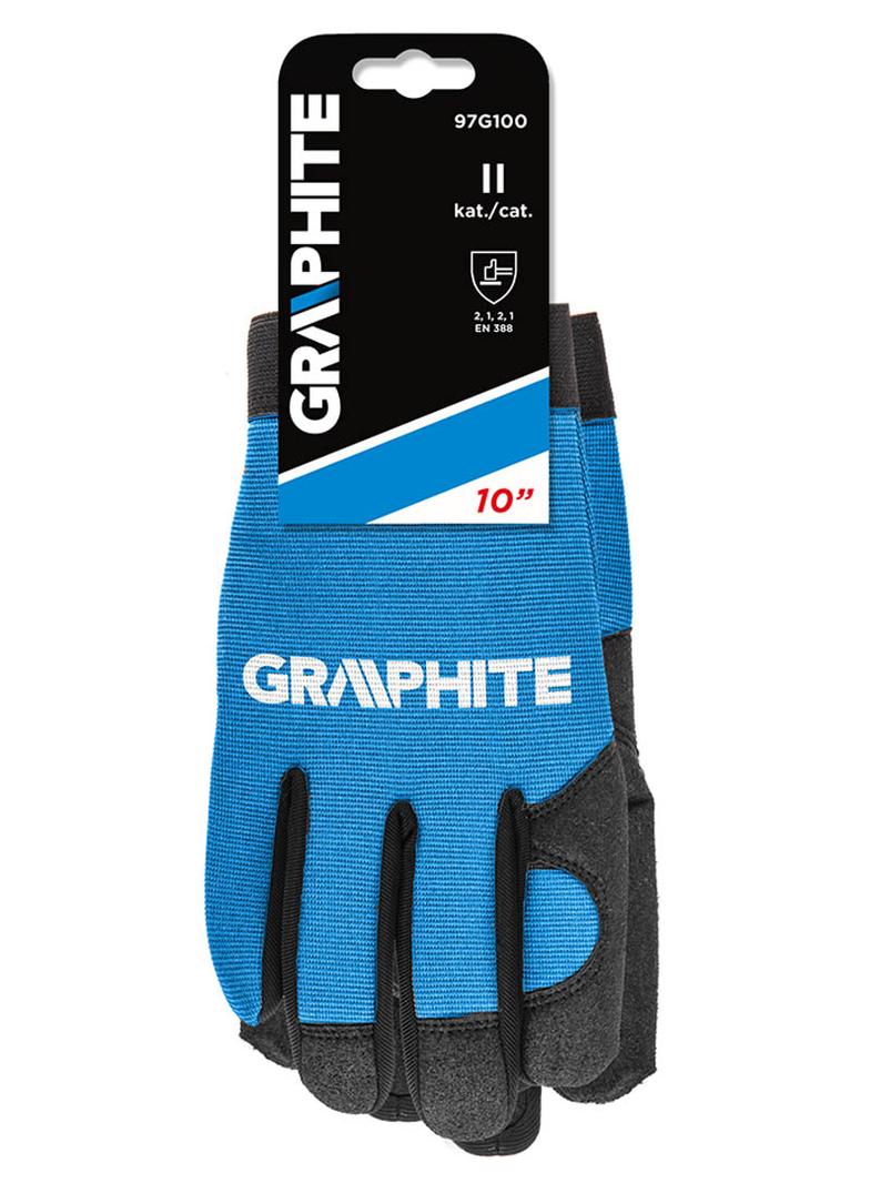 Rękawice robocze 10", skóra syntetyczna + elastyczna tkanina, CE