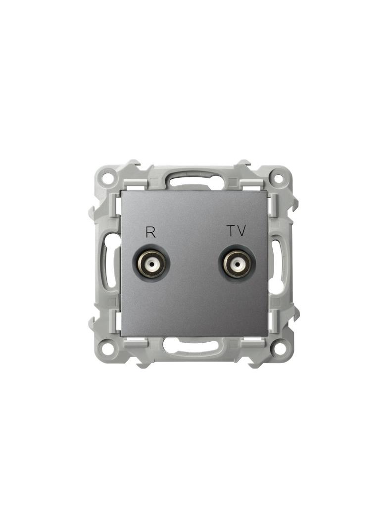 SZAFIR Gniazdo RTV przelotowe 10-dB - kolor szary mat