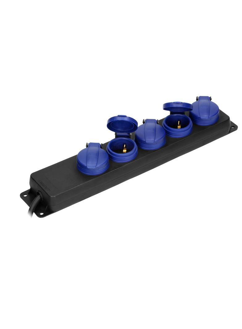 Przedłużacz warsztatowy bryzgoszczelny IP44 5 gniazda IP44 przewód gumowy H05RR-F 3x1,5mm2 OR-AE-131