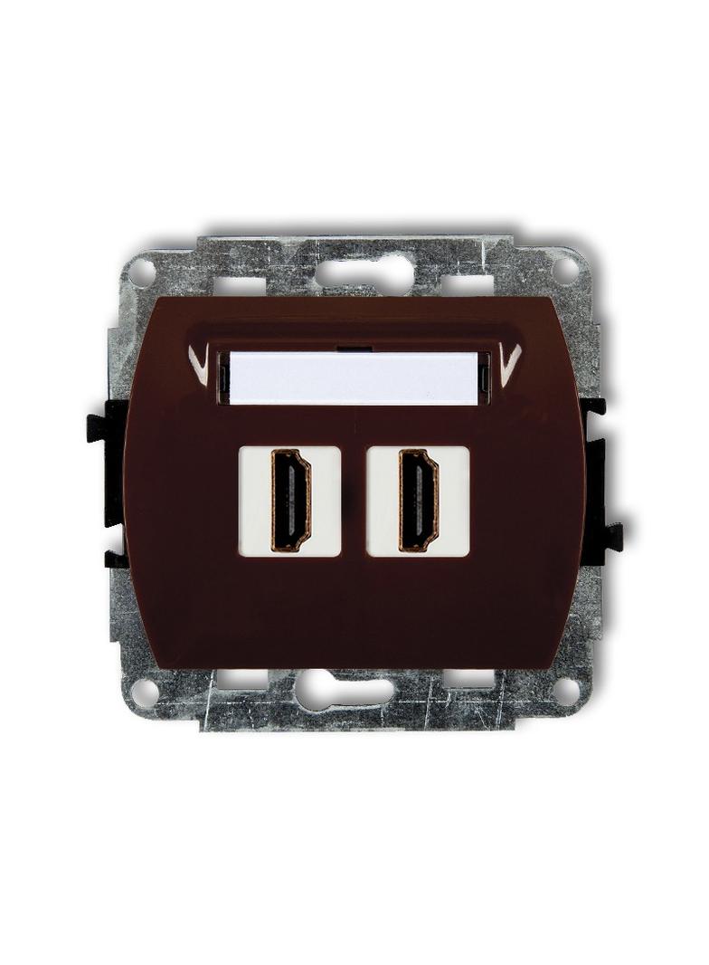 TREND Mechanizm gniazda podwójnego HDMI 2.0 brązowy