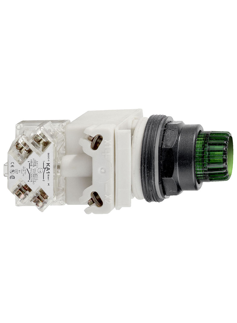 Harmony 9001SK Przycisk zielony samopowrotny LED 120V AC/DC 1 C/O plastikowy ośmiokątny