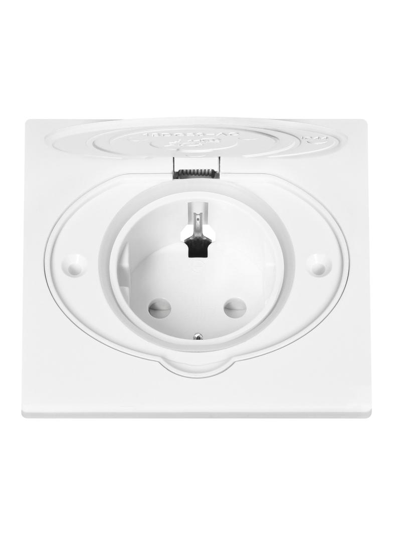 Hermetyczne gniazdo elektryczne, IP44, 1x2P+Z(Schuko), białe