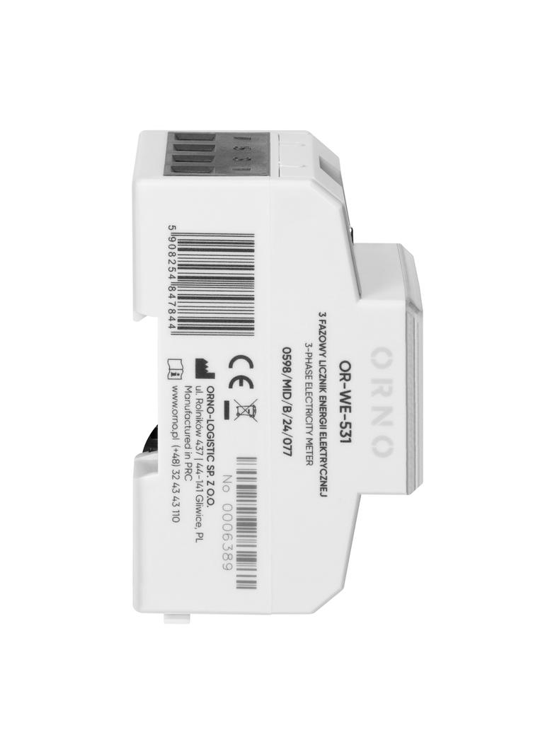 3-fazowy licznik energii elektrycznej, 80A, MID, 3 moduły, DIN TH-35mm