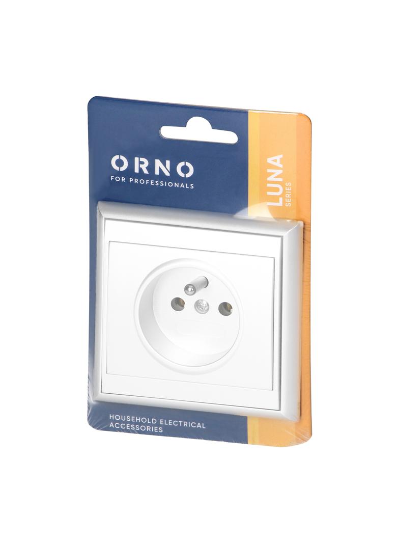 Gniazdo pojedyncze podtynkowe 2P+Z Luna, 16A, 250V, PT-16L, biały OR-OE-7605/W ORNO