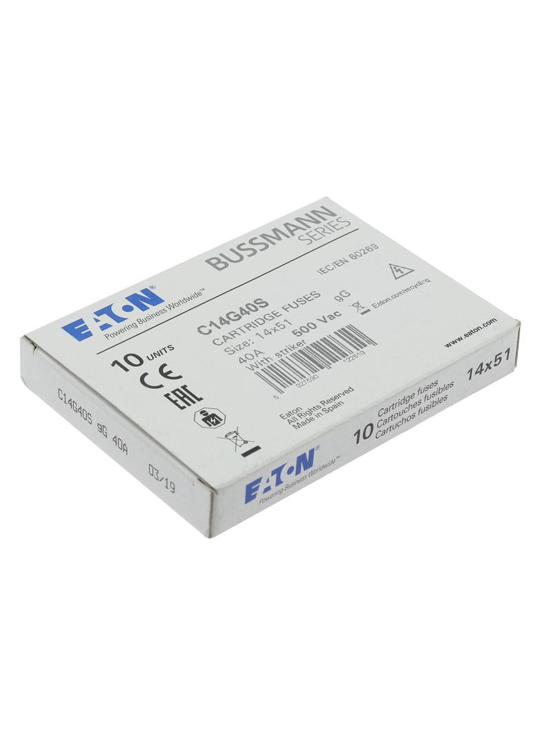 C14G40S Wkładka cylindryczna z wybijakiem 14x51 40A GG 500V AC C14G40S EATON