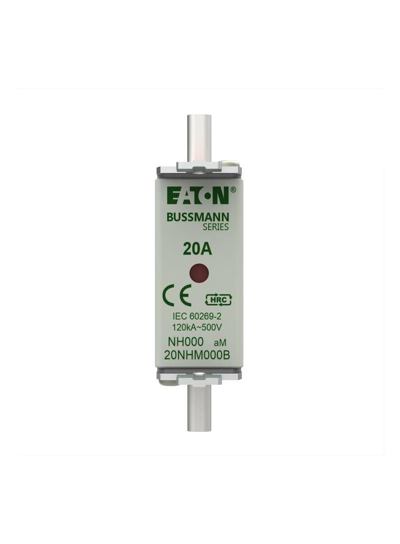 NH FUSE 20AMP 500V aM SIZE 000 Wkładka NH000 20A 500V AM podwójny wskaźnik 20NHM000B EATON