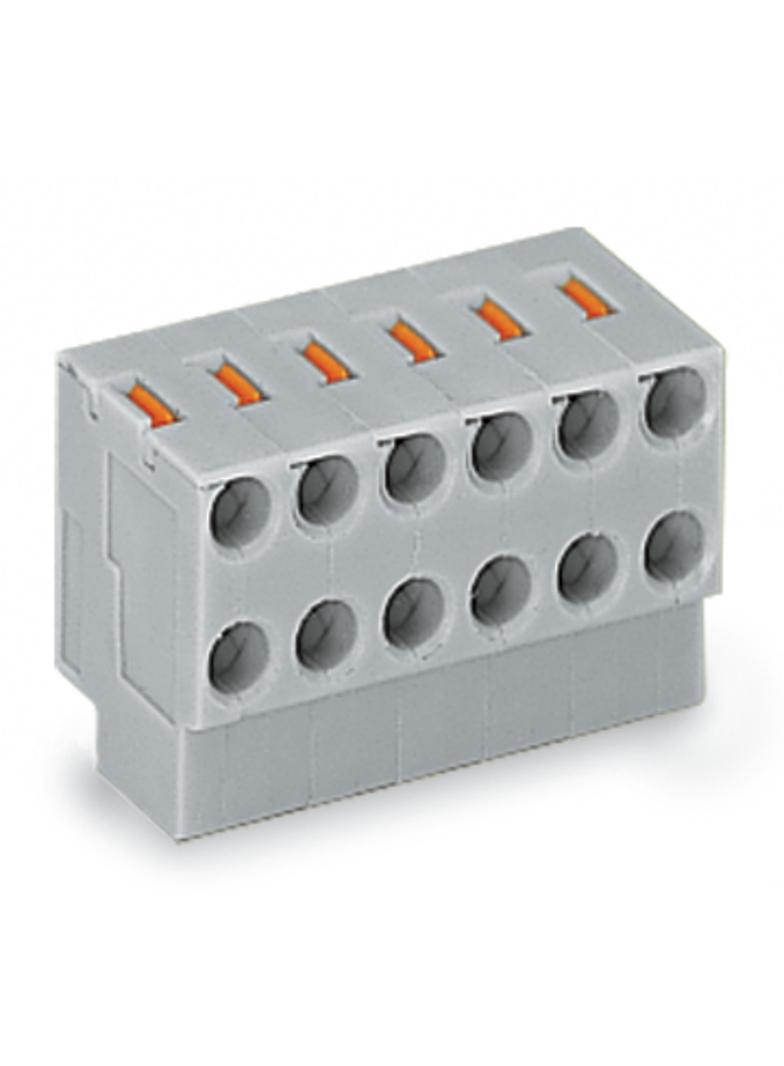 blok nasadzany do pł. drukowanych 6-bieg. szary raster 3,5 mm