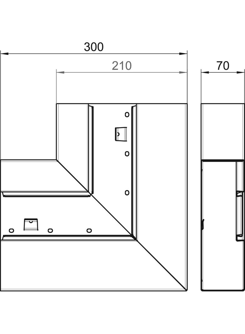GS-AFS70210RW, Naroże płaskie 70X210 CZ.B.