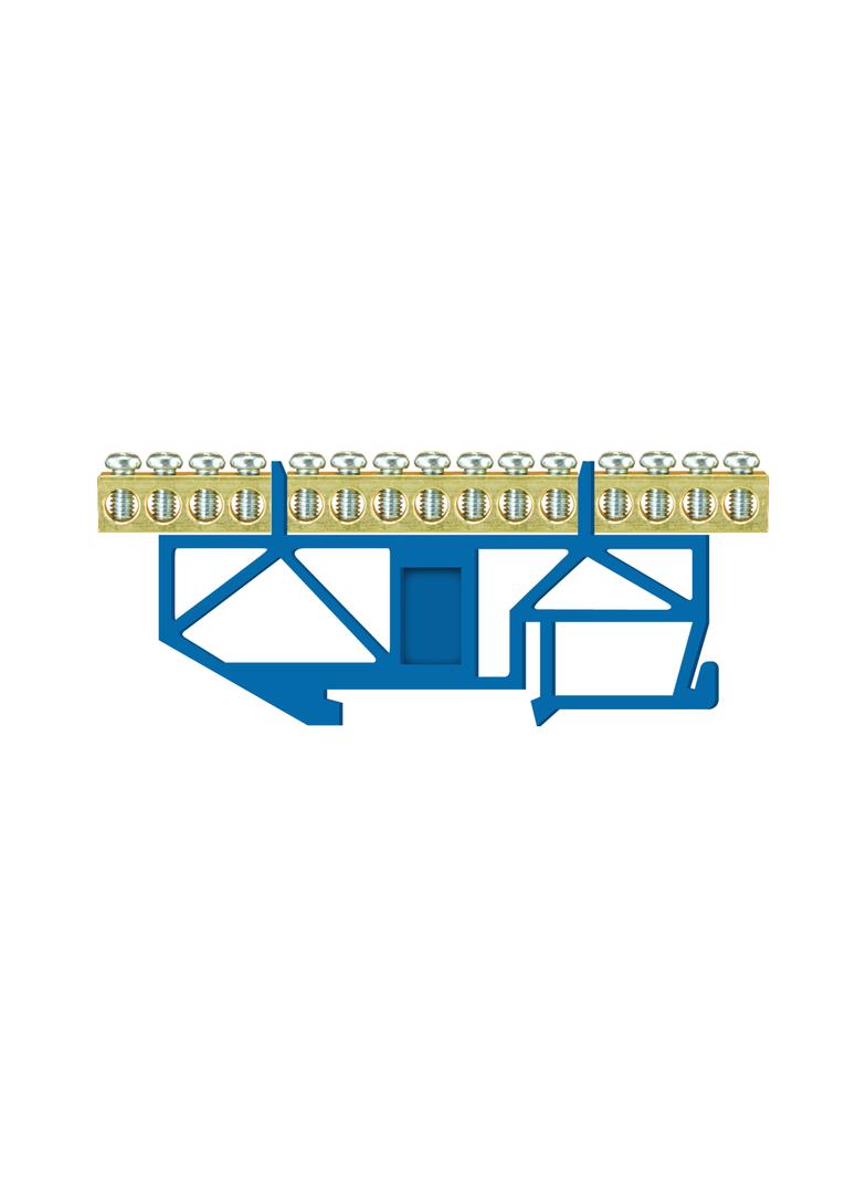 Listwa zaciskowa wysoka podstawa - 15 niebieska