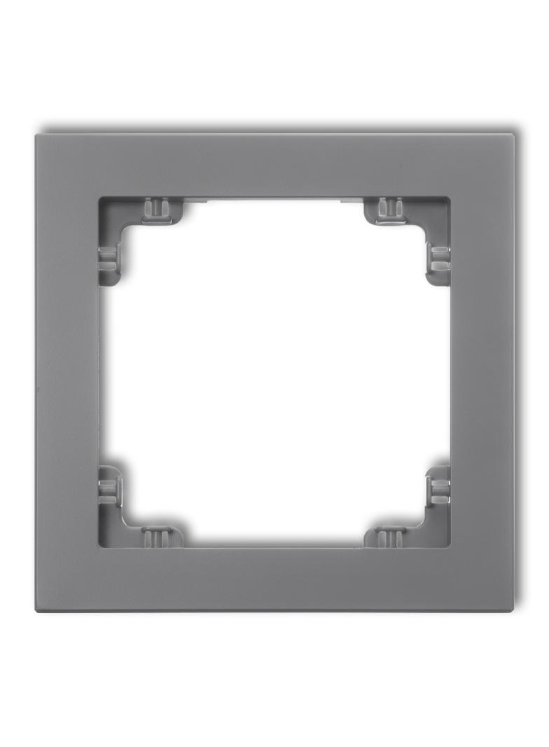 DECO Ramka uniwersalna pojedyncza z tworzywa szary mat